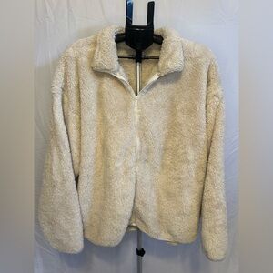 PINK Victoria's Secret White Faux Fur Jacket